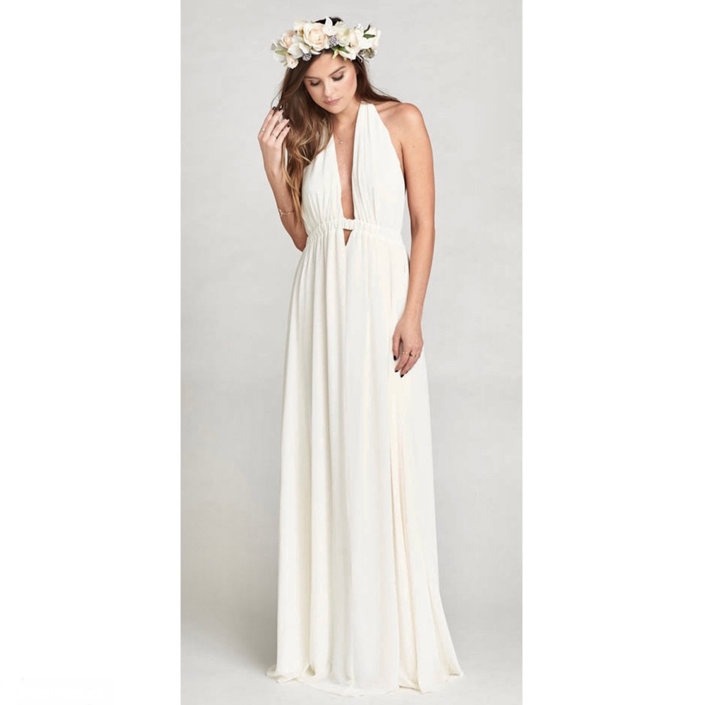 SHOW ME YOUR MUMU IVORY HALTER MAXI DRESS - Picture 11 of 11